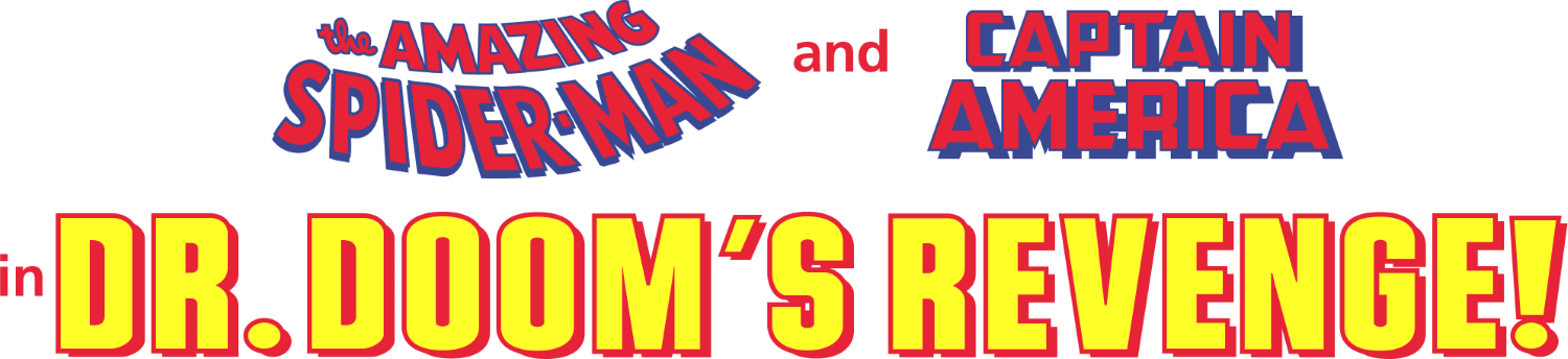 Amazing Spiderman and Captain America in Dr Dooms Revenge logo for Commodore 64